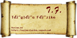 Téglás Füzike névjegykártya